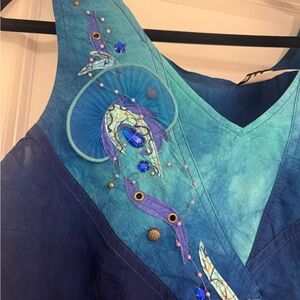 Elegant Blue Embroidered Women's Blouse